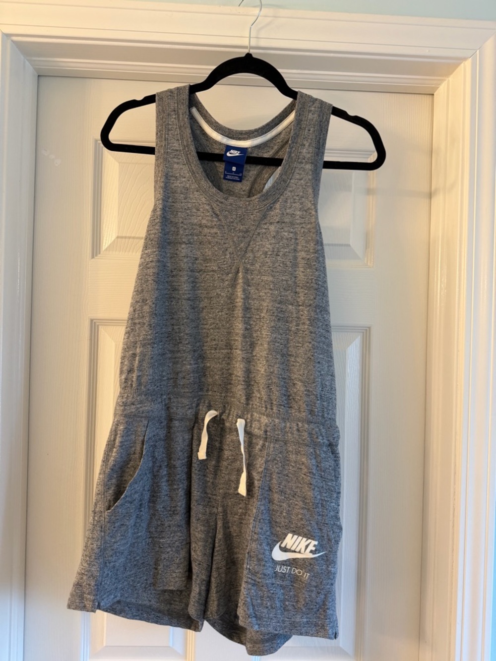 Nike Gray Racerback Sleeveless Top with White Trim
